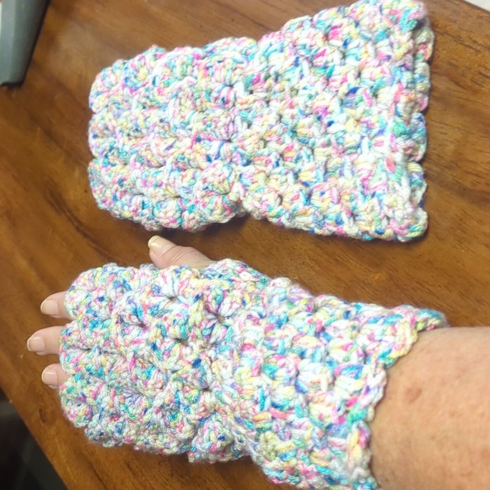 Hand Crafted Luxury Dragon Scale / Mermaid Fingerless Texting Gloves